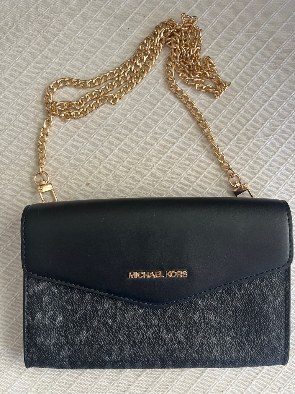 Michael Kors Black Crossbody with Gold Chain